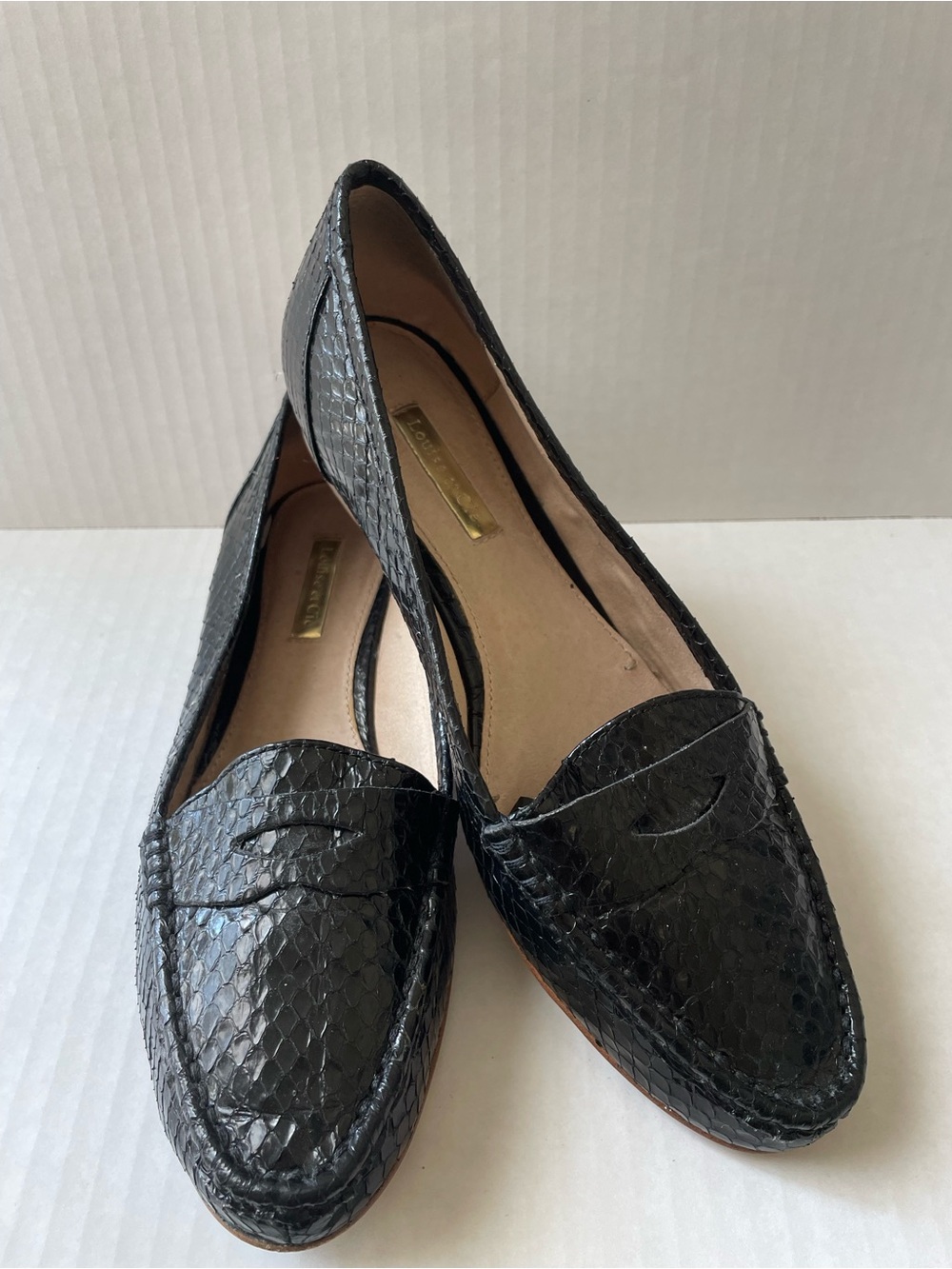 Louise et Cie Women’s Black Croc Embossed Comfort Slip-On Loafer Flats 8